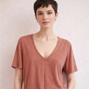NWT Alter’d State Pink Faux Suede Top, Size M | Anthropologie